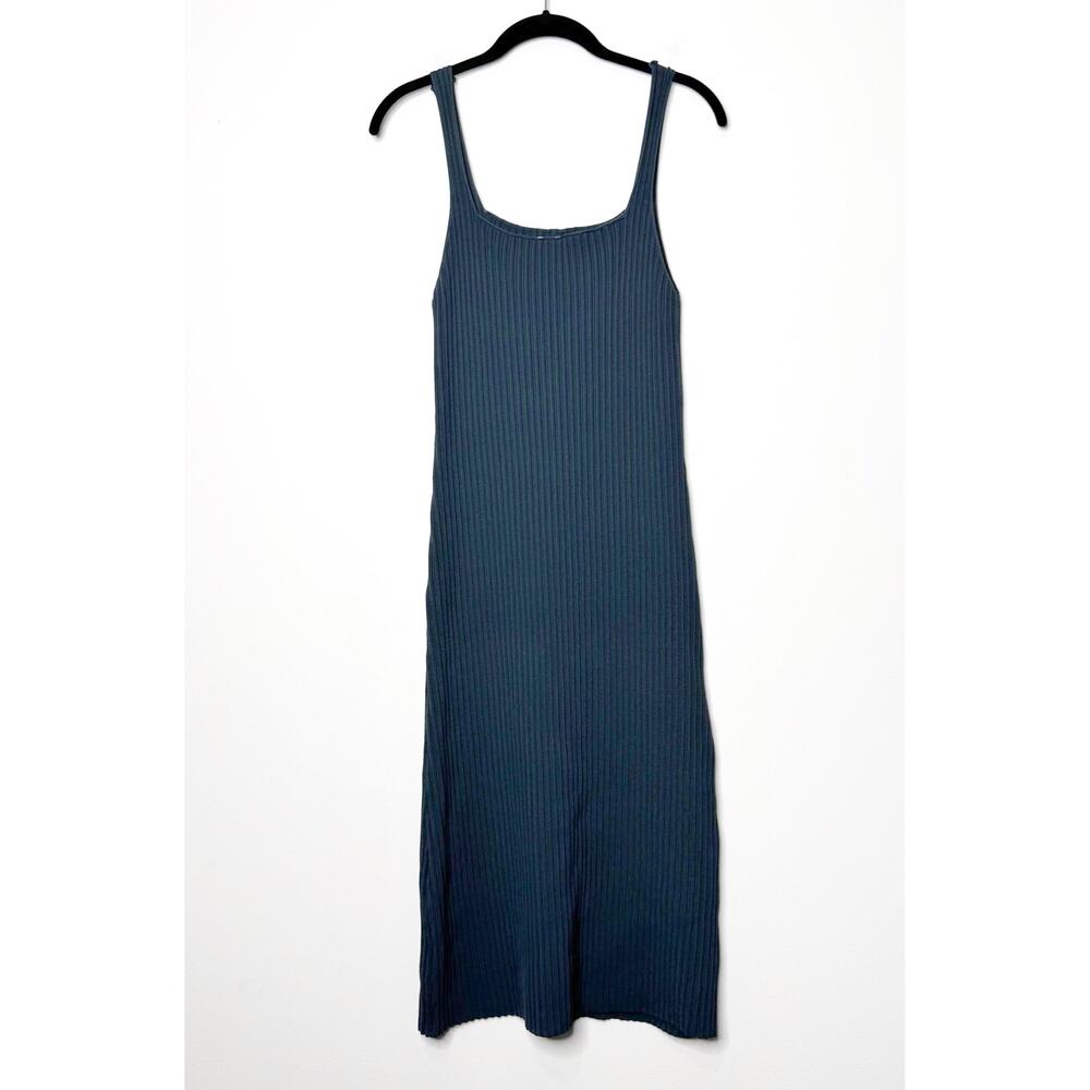 MM Lafleur Vincent Dress Medium Ribbed Jardigan Knit Midi Square Neck - Picture 2 of 10